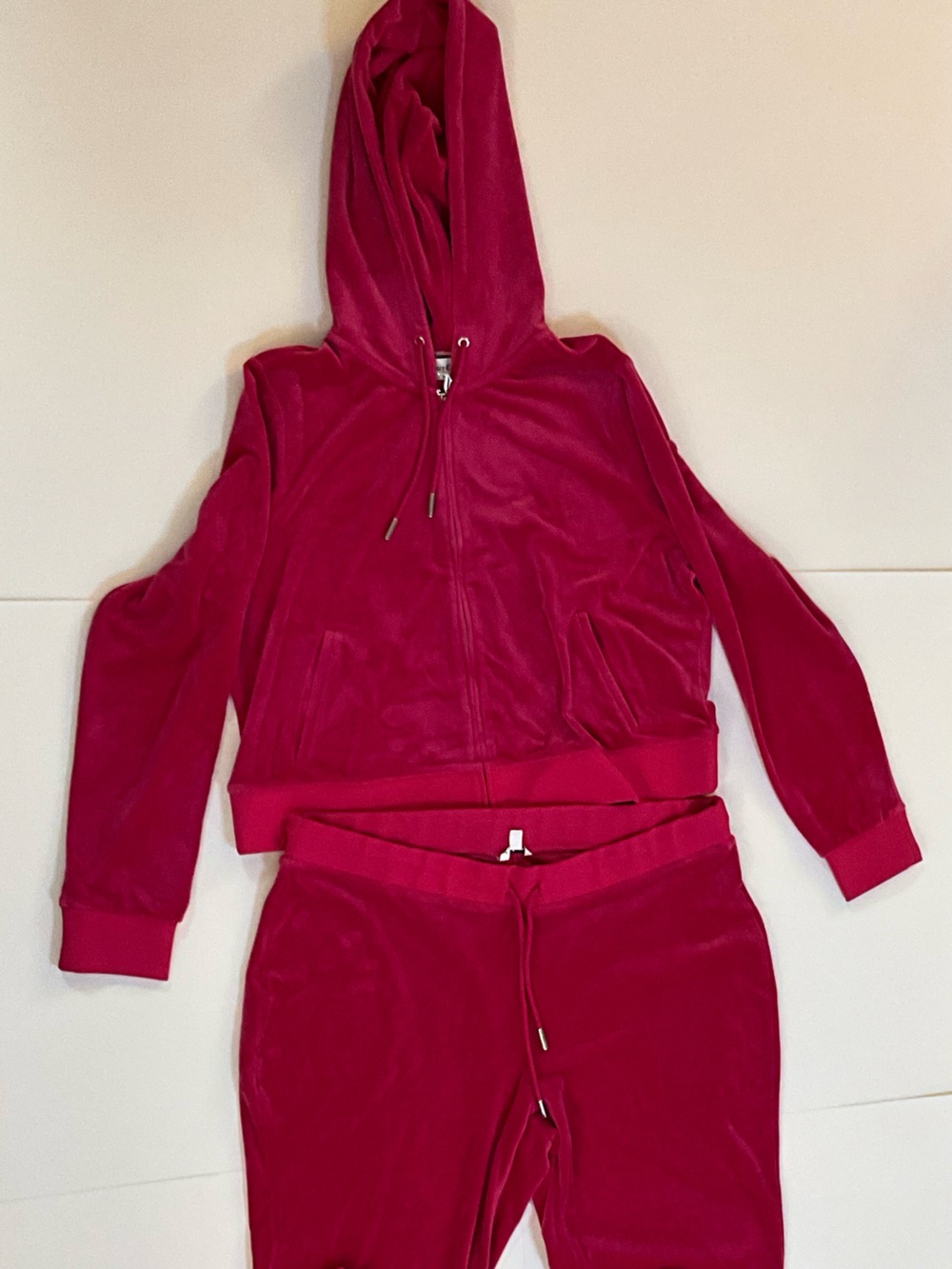 Juicy Couture OG BIG BLING VELOUR HOODIE Hot Pink - Picture 9 of 16